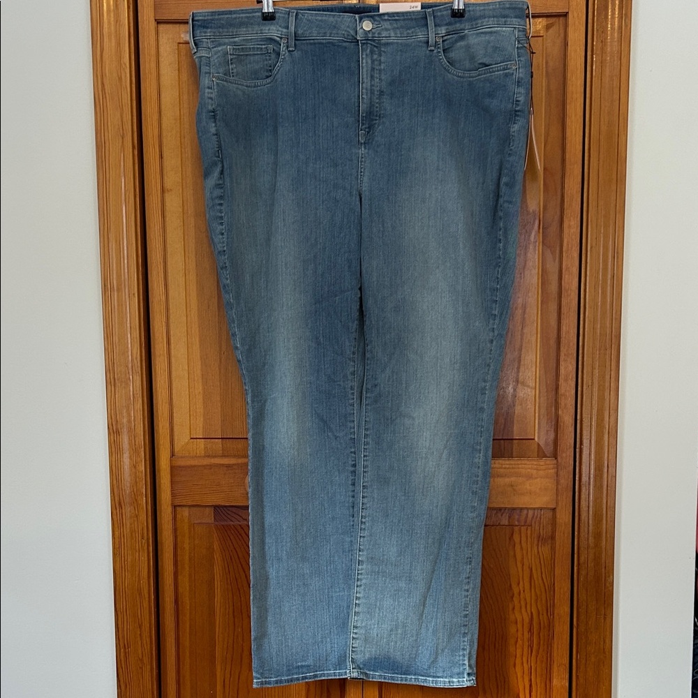 NYDJ Marilyn Straight‑Leg Jeans 24W NWT Faded Blue Lift Tuck® Premium Denim